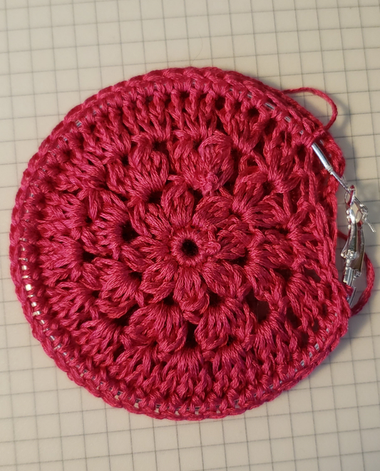 Crochet flower hoop earrings