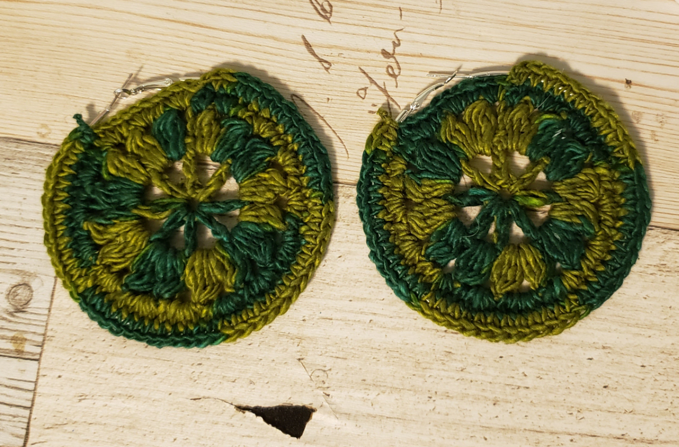 Silk flower earrings (hoop)