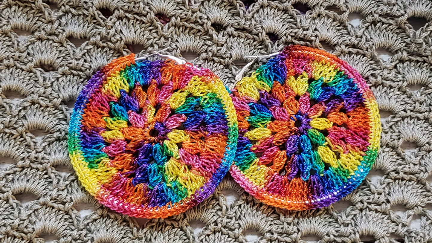 Tye dye flower hoops
