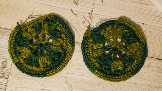 Silk flower earrings (hoop)