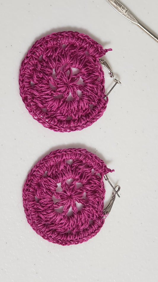 Fuschia flower earrings