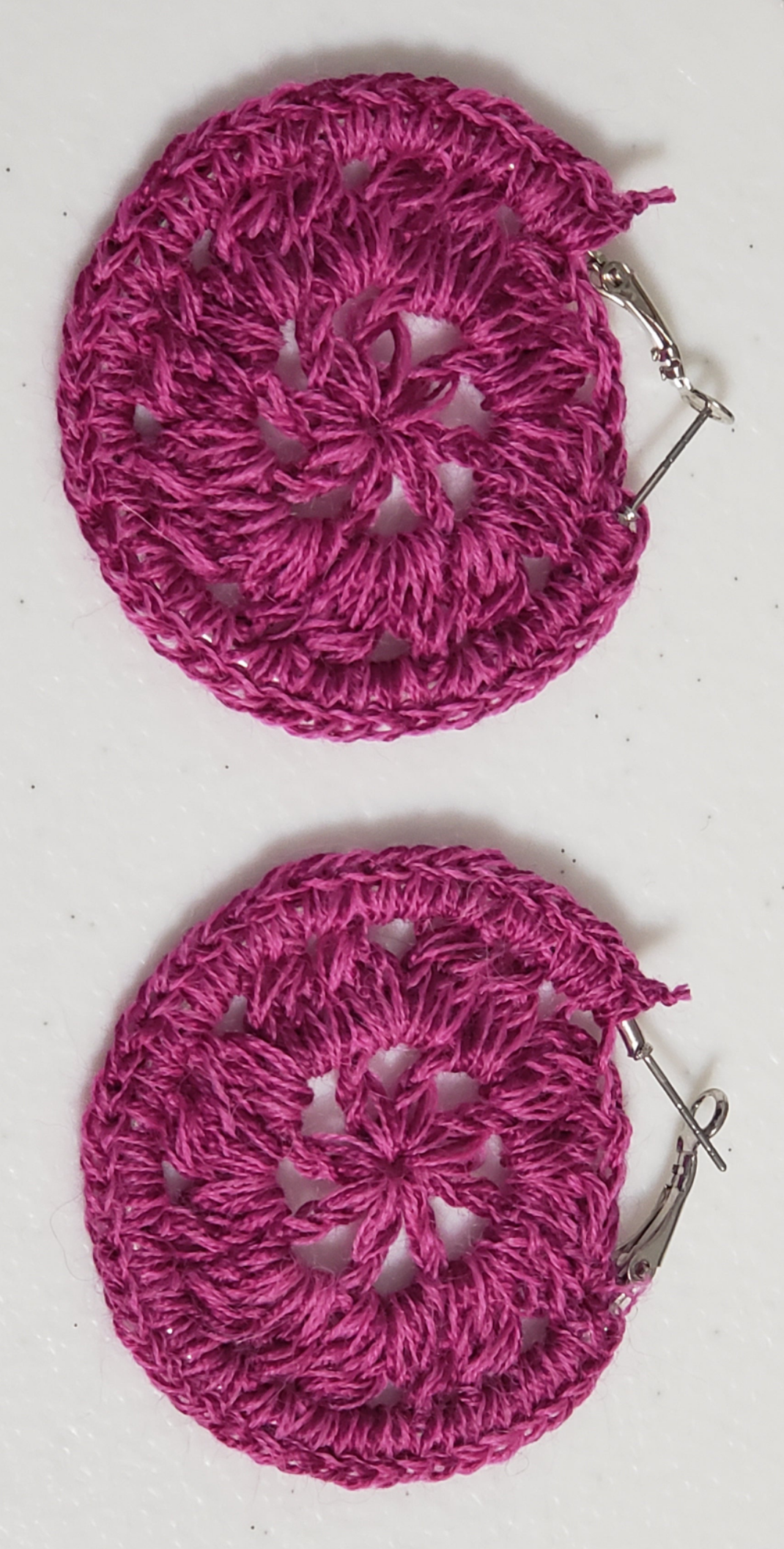 Fuschia flower earrings