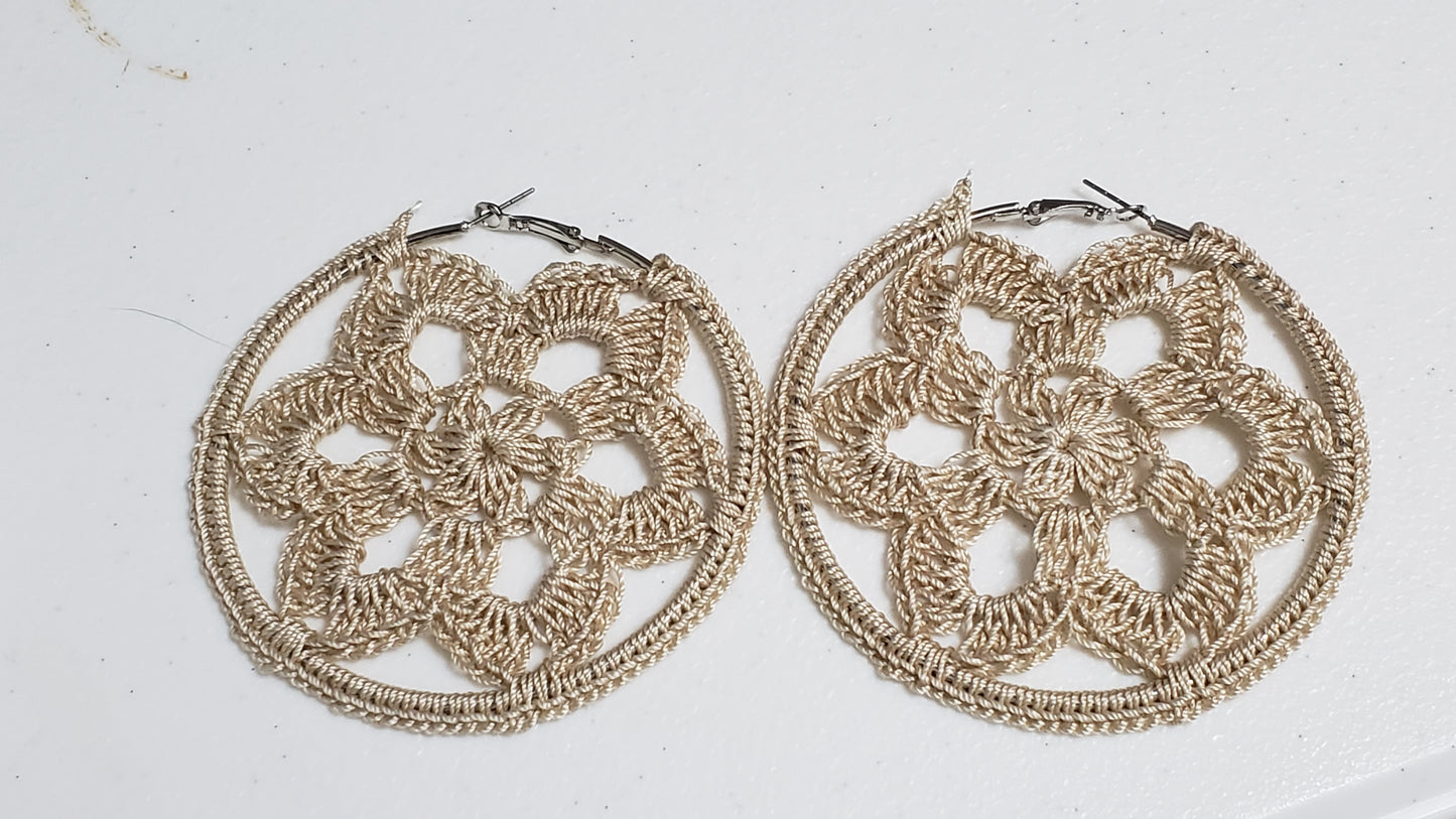 Crochet flower earrings