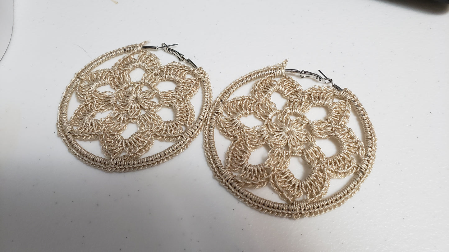 Crochet flower earrings